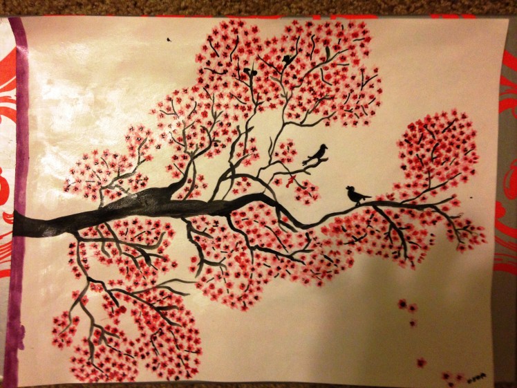 cherry blossoms painting