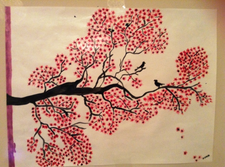 cherry blossoms painting